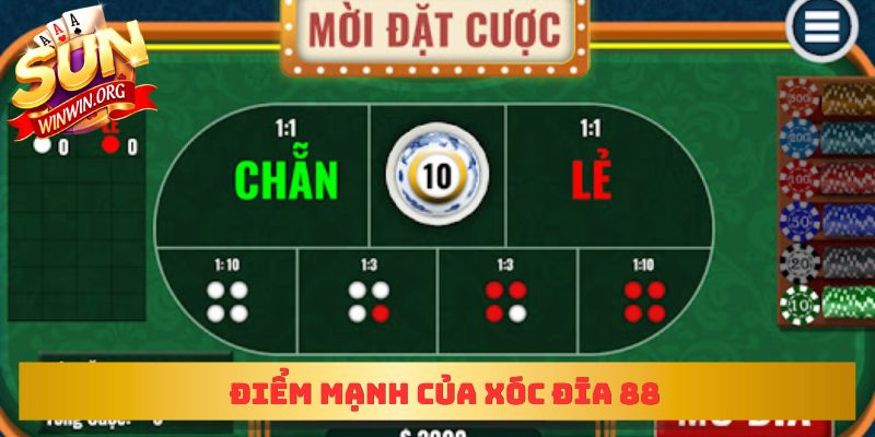Điểm mạnh của xóc đĩa 88