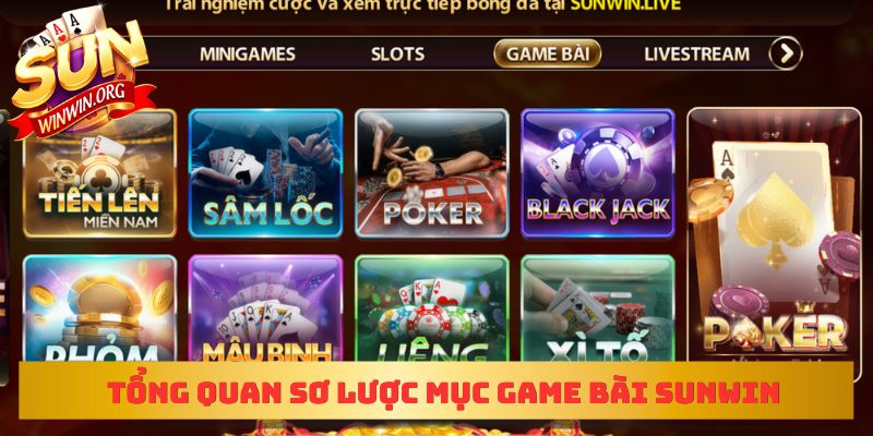 Tổng quan sơ lược mục game bài sunwin